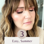 Picture of Kelly Snider displaying her eyeshadow look with the following text "3 easy, eyeshadow looks for summer" Kellysnider.com