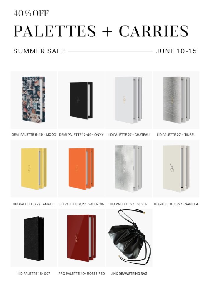 seint summer sale on palettes and carriers
